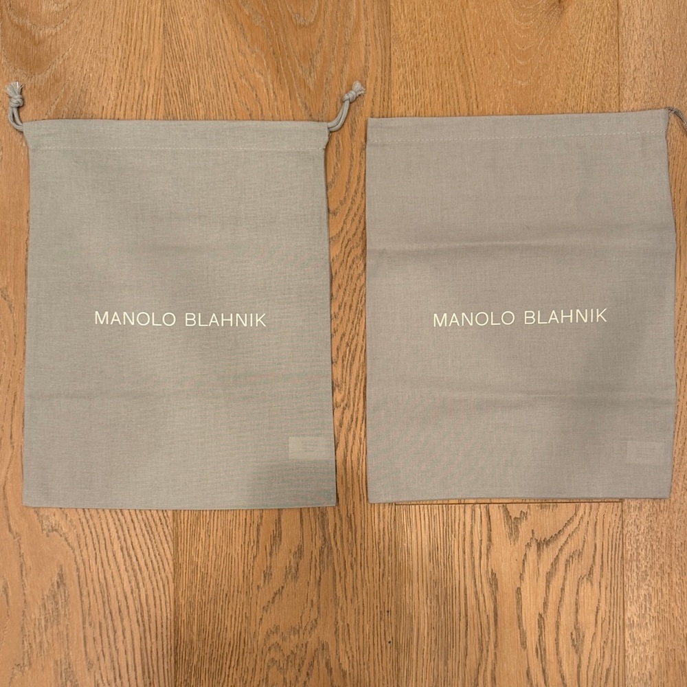 Manolo Blahnik Gray Shoe Dust Bags